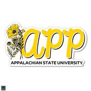  App State 3.25 Inch Flowers Script Rugged Sticker Decal