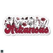  Arkansas 3.25 Inch Wildflowers Script Rugged Sticker Decal