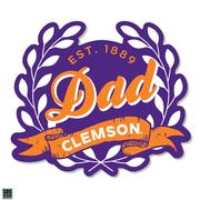  Clemson 3.25 Inch Dad Leaves Rugged Sticker Decal