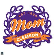  Clemson 3.25 Inch Mom Leaves Rugged Sticker Decal