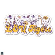  Lsu 3.25 Inch Wildflowers Script Rugged Sticker Decal