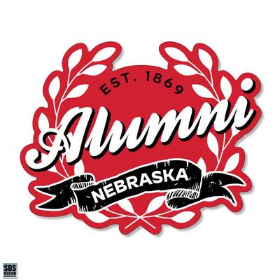 Nebraska 3.25 Inch Alumni Leaves Rugged Sticker Decal