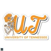  Tennessee 3.25 Inch Flowers Script Rugged Sticker Decal