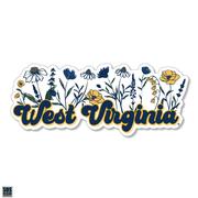  West Virginia 3.25 Inch Wildflowers Script Rugged Sticker Decal