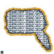  West Virginia 3.25 Inch Text Fill Cap Tiger Rugged Sticker Decal