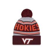  Virginia Tech New Era Youth Wordmark Knit Pom Beanie