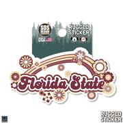  Florida State 3.25 Inch Rainbow Flowers Rugged Sticker Decal