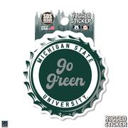  Michigan State 3.25 Inch Bottle Cap Rugged Sticker Decal