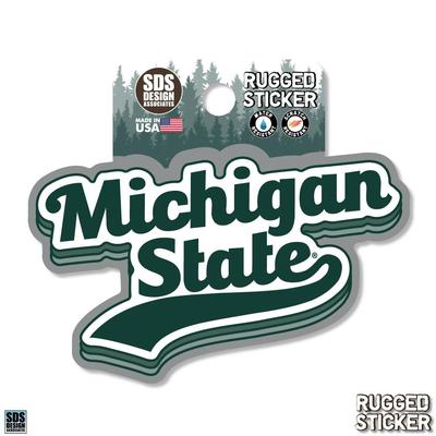 Michigan State 3.25 Inch Retro Stack Rugged Sticker Decal