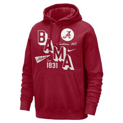 Alabama Nike Retro Club Fleece Hoodie