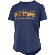  West Virginia Pressbox Aleena Jersey Round Bottom Tee