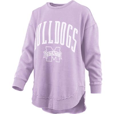 Mississippi State Pressbox Wallington Vintage Poncho Fleece Crew PURPLE