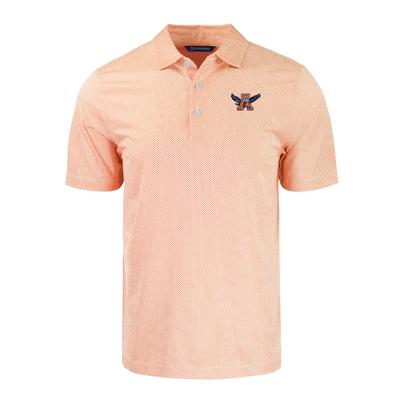 Auburn Cutter & Buck Vault Eagle A Symmetry Print Polo WHITE/ORANGE