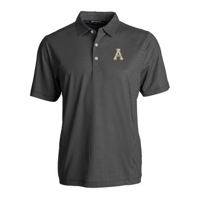 App State Cutter & Buck Symmetry Print Polo BLACK/WHITE