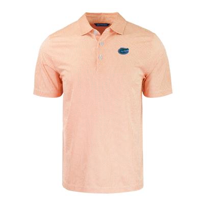 Florida Cutter & Buck Symmetry Print Polo WHITE/ORANGE