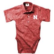  Nebraska Wes And Willy Infant Cloudy Yarn Polo Hopper