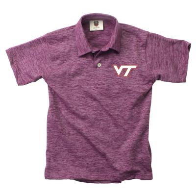 Virginia Tech Wes and Willy YOUTH Cloudy Yarn Polo