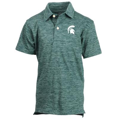 Michigan State Wes and Willy YOUTH Cloudy Yarn Polo