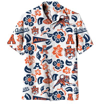 Auburn Wes and Willy Vault Men's Floral Button Up Shirt