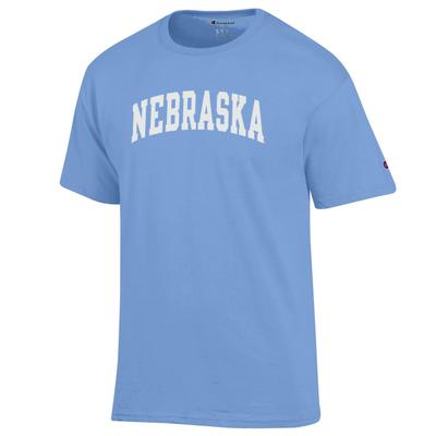 Nebraska Champion White Arch Tee LT_BLUE