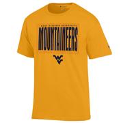  West Virginia Champion Women's Rectangle Over Print With Logo Tee