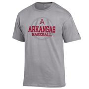  Arkansas Champion Logo Wordmark Baseball Stack Tee