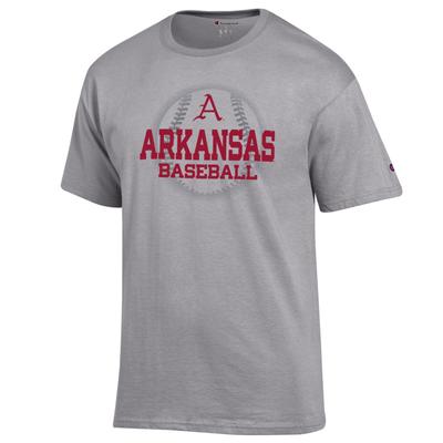 Arkansas Champion Logo Wordmark Baseball Stack Tee