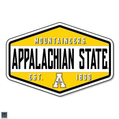 App State 3.25 Inch Hexagon Badge Rugged Sticker Decal