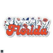  Florida 3.25 Inch Wildflowers Script Rugged Sticker Decal