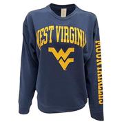  West Virginia Zoozatz Fleece With Sleeve Print Crew