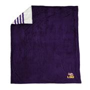  Lsu Pegasus Embossed Knit Sherpa Stripe Blanket