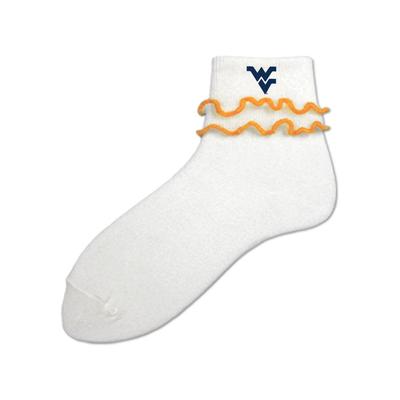 West Virginia Girl's Double Ripple Edge Anklet Socks