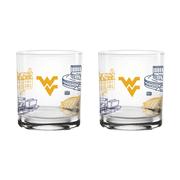  West Virginia 14 Oz Campus Rocks Glass