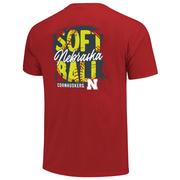  Nebraska Softball Stack Comfort Colors Tee