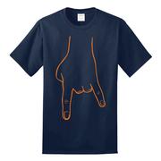  Bacon Navy And Orange Horn Hands Down Tee