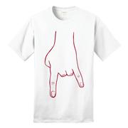  Bacon White And Red Horn Hands Down Tee