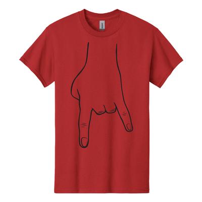 Bacon Red and Black Horn Hands Down Tee