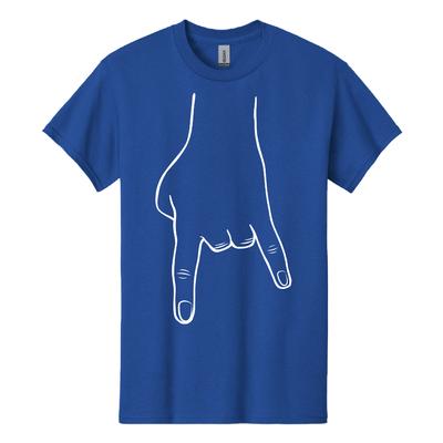 Bacon Blue and White Horn Hands Down Tee