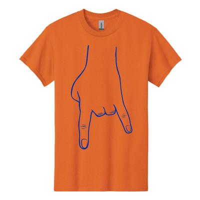 Bacon Orange and Royal Horn Hands Down Tee