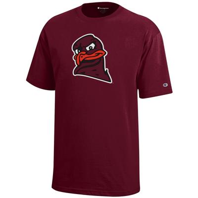 Virginia Tech Champion YOUTH Giant Hokie Head Logo Tee MAROON