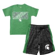  Michigan State Wes And Willy Toddler Tee And Contrast Short Set