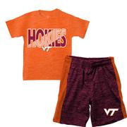  Virginia Tech Wes And Willy Toddler Tee And Contrast Short Set