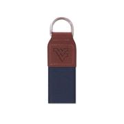  West Virginia Zep- Pro Leather Ribbon Keychain