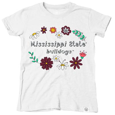 Mississippi State Wes and Willy Toddler Flower Design Blend Tee