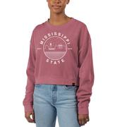  Mississippi State Uscape Starry Scape Pigment Dye Crop Crew Sweatshirt