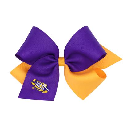 LSU Wee Ones King Two-Tone Embroidered Logo Bow