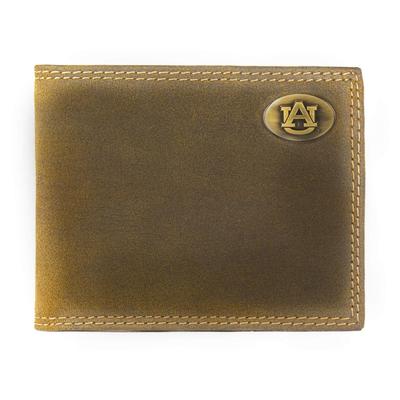 Auburn Zep-Pro Tan Vintage Leather Bifold Wallet