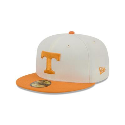 Tennessee New Era 5950 Power T Logo Flat Bill Fitted Hat