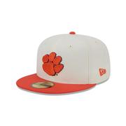  Clemson New Era 5950 Paw Logo Flat Bill Fitted Hat