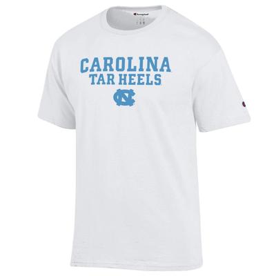 UNC Champion Straight Stack Tee WHITE